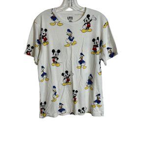 Uniqlo Disney Womens T Shirt Mickey Mouse Donald Duck Crew Neck Short Sleeve Tee